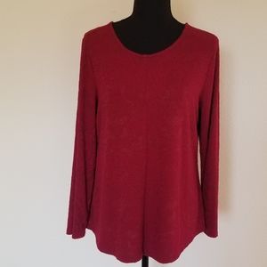 Habitat red knit long sleeve top Scoop Neck S